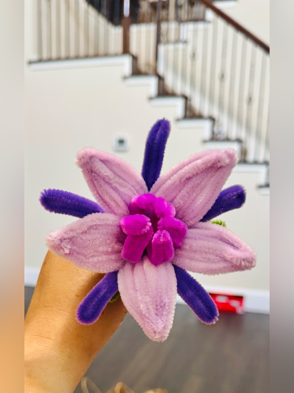 Handcraft Plush Pink & Purple stem